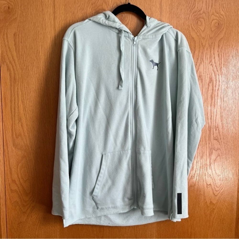 Pink by Victoria secret size large blue green hoodie